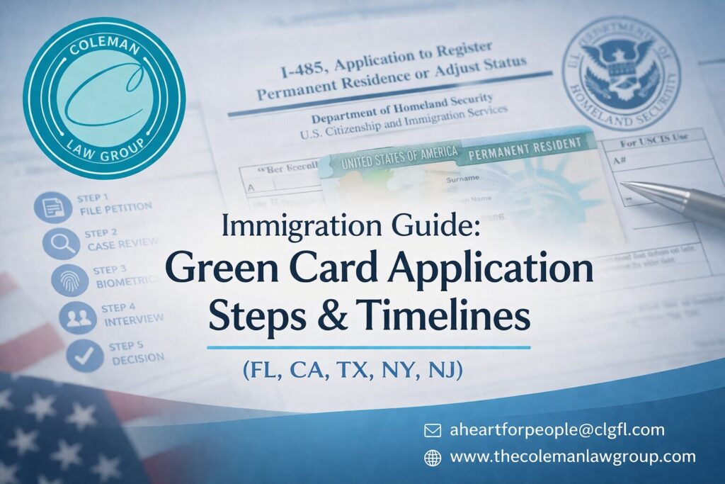 Immigration Guide: Green Card Application Steps & Timelines (FL, CA, TX, NY, NJ)